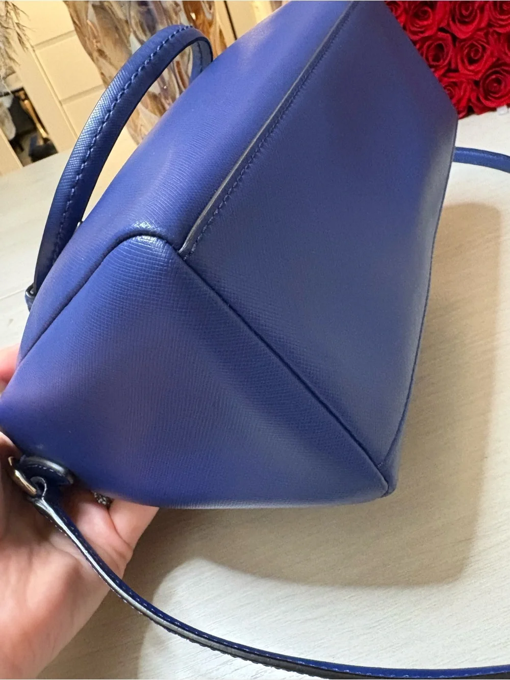 Coach Navy Blue Leather Dome‎ Crossbody Bag